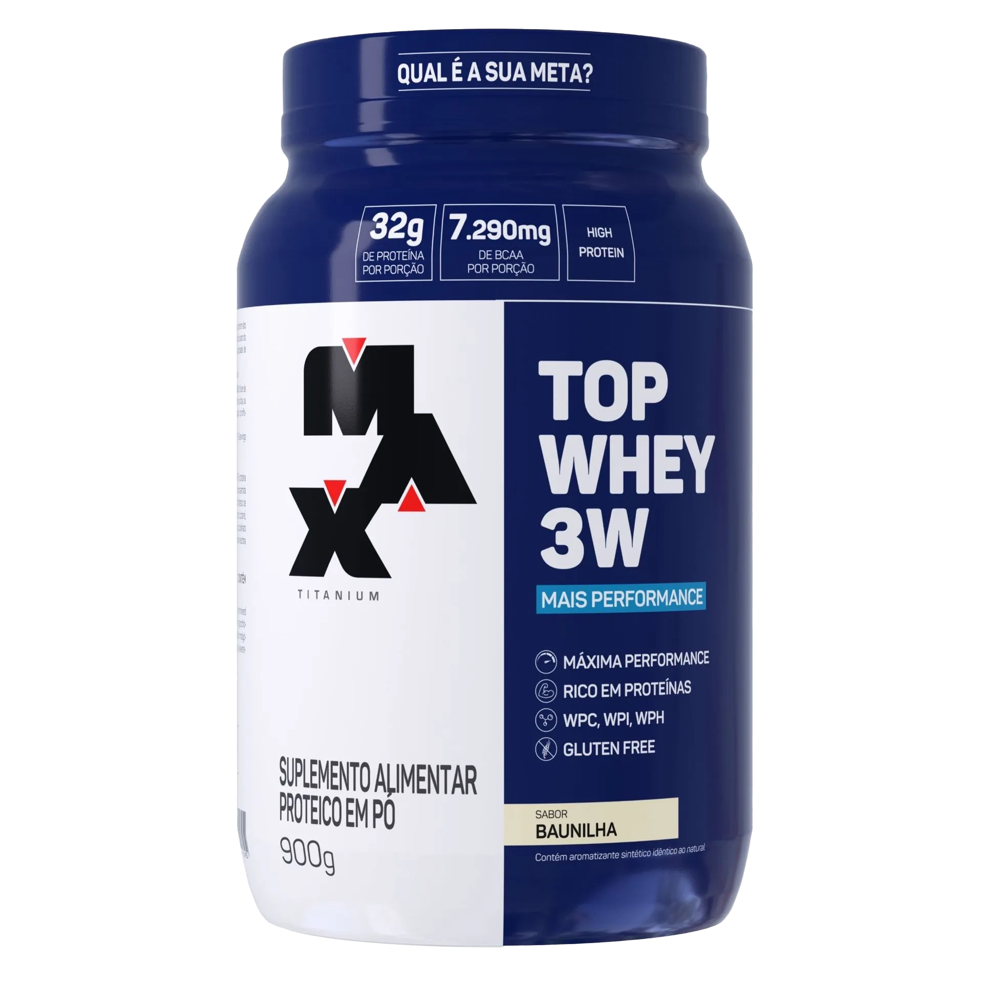 Whey Protein | Top Whey 3W | 31g Proteína | 900g – Max Titanium